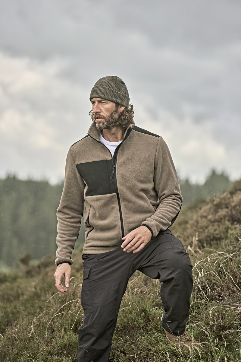 Tee Jays Mountain Fleecejacke mit Brusttasche, Black/Black XS, TJ9120