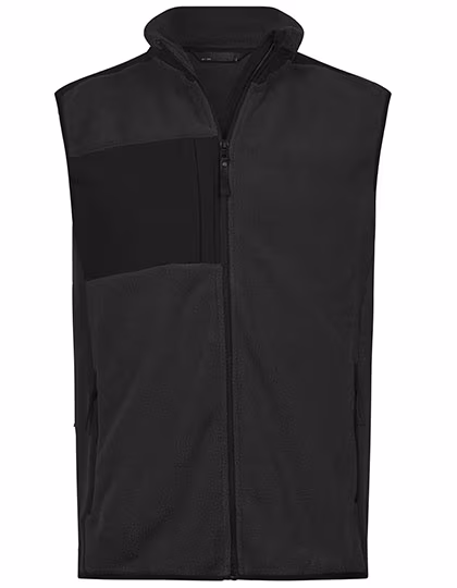 Tee Jays Black Fleece Vest with Chest Pocket, Black/Black XS, TJ9122