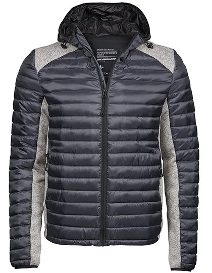 Tee Jays Winddichte Outdoor Crossover Jacke mit Kapuze, Space Grey/Grey Melange 3XL, TJ9610