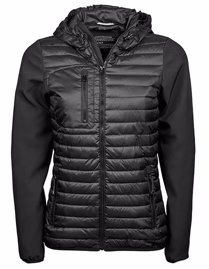 Tee Jays Softshell Jacket with Hood for Women, Black/Black S, TJ9629
