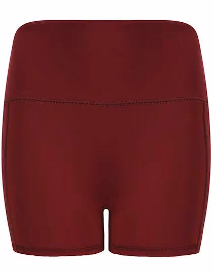 Tombo High-Cut Yoga Shorts with Side Pocket, Deep Burgundy L/XL, TL372
