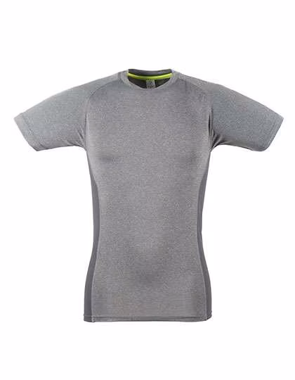 Tombo Sportliches Slim Fit T-Shirt mit Netz-Einsätzen, Grey Marl/Grey S, TL515