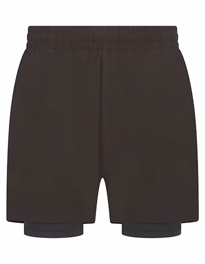 Tombo Doppellagige Sportshorts für Herren, Black/Black S, TL615