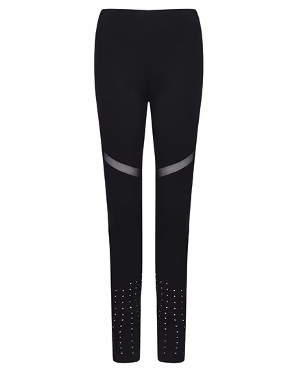 Tombo Leggings con inserti in mesh da Donna, Black XXL, TL672