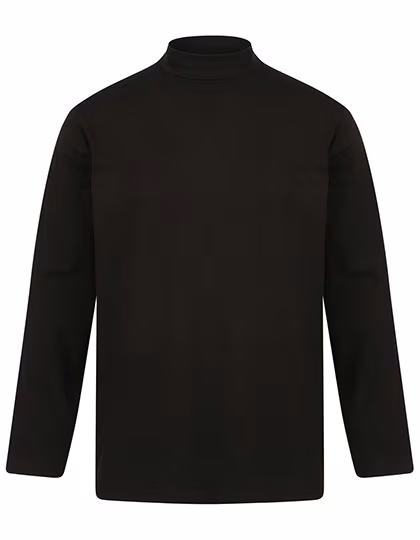 Henbury Maglia a Maniche Lunghe Collo Alto Cotone Elastan, Navy S, W020