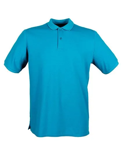 Henbury Baumwoll-Polo mit schmalem Ripp-Kragen, Sapphire Blue XL, W101