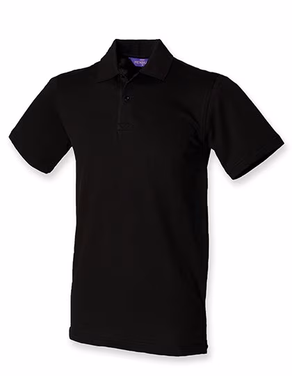 Henbury Polo Piqué Stretch avec Élasthanne, Black XS, W305