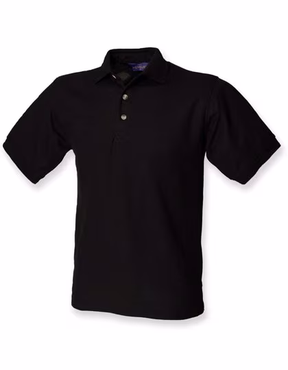Henbury Polo Piqué avec Ruban Chevrons, Black S, W410