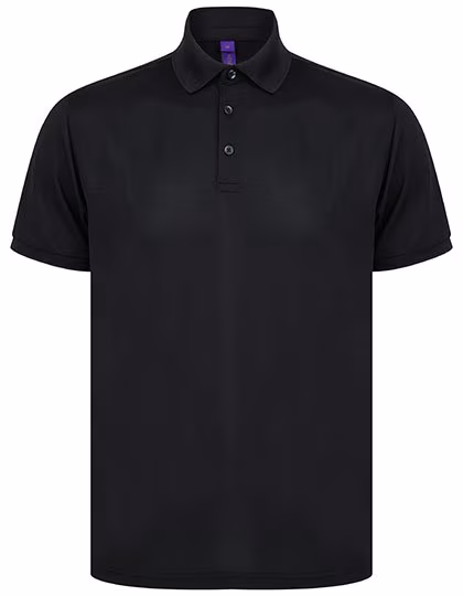 Henbury Recycled Polyester Polo with Stand-Up Collar, Navy M, W465