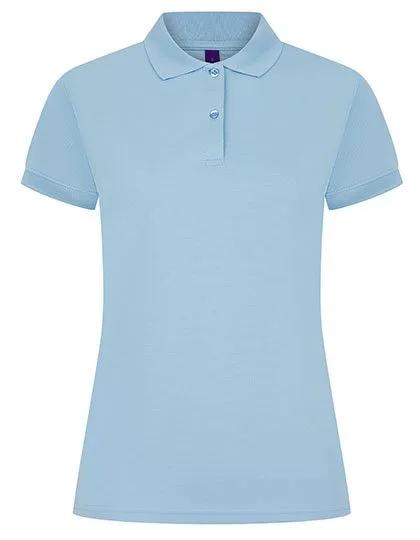 Henbury Polo-Shirt Mikro-Piqué feuchtigkeitsregulierend für Damen, Light Blue M, W476