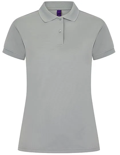 Henbury Polo-Shirt Mikro-Piqué feuchtigkeitsregulierend für Damen, Silver Grey (Solid) XS, W476