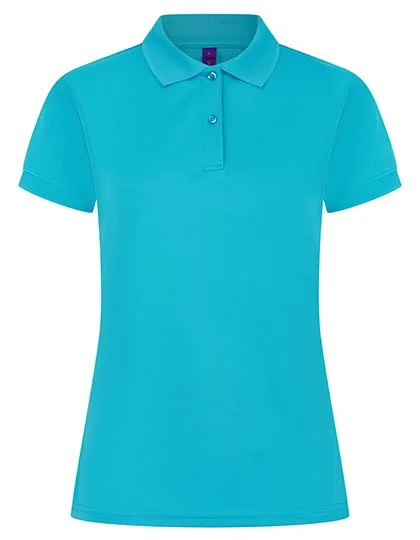 Henbury Polo-Shirt Mikro-Piqué feuchtigkeitsregulierend für Damen, Turquoise L, W476