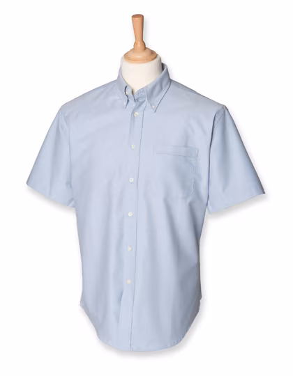 Henbury Chemise Oxford Manches Courtes avec Poche Poitrine pour Homme, Blue Oxford XL (44-46), W515