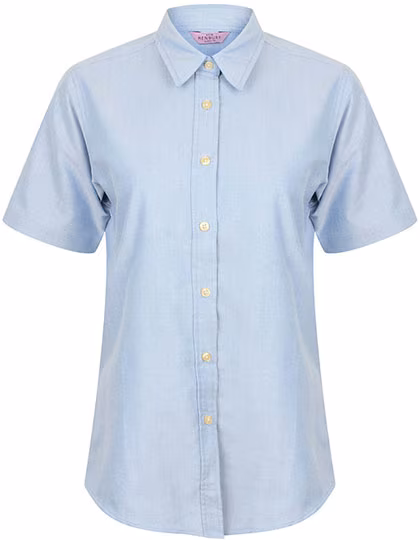 Henbury Camicia a Maniche Corte Oxford da Donna, Sagomata, Blue Oxford XS (8), W516