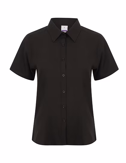 Henbury Short Sleeve Shirt with Moisture-Wicking Material, Navy L, W596