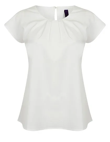 Henbury Polo-Shirt mit Faltendetail für Damen, White XXL, W597
