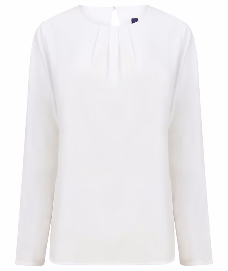 Ladies´ Pleat Front Long Sleeved Blouse