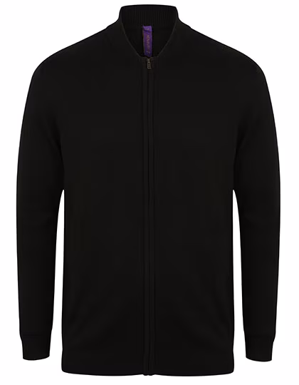 Henbury Bomber a Maglia Fine con Zip, Navy XXL, W718