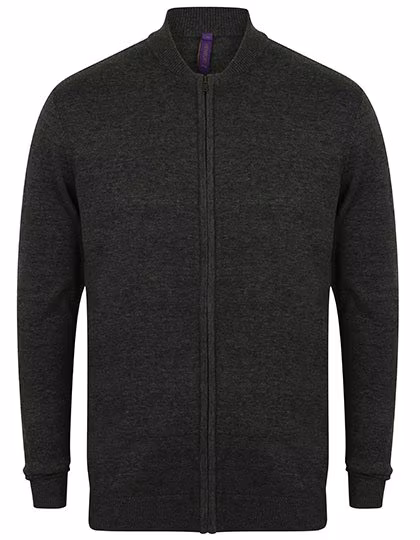 Henbury Feinstrick Bomberjacke mit Reißverschluss, Grey Marl XXS, W718