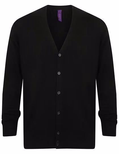 Henbury Feinstrick-Cardigan mit V-Ausschnitt, Grey Marl XS, W722