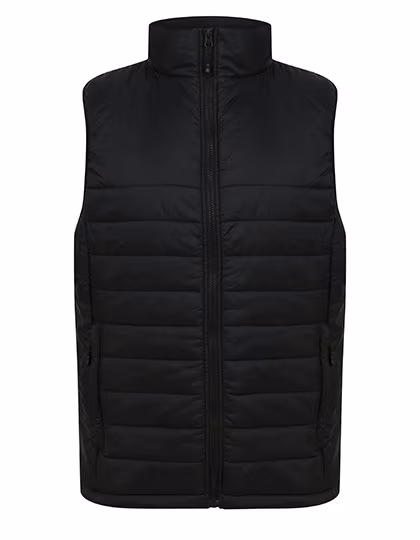 Henbury Steppweste aus Nylon mit Taschen, Black L, W875