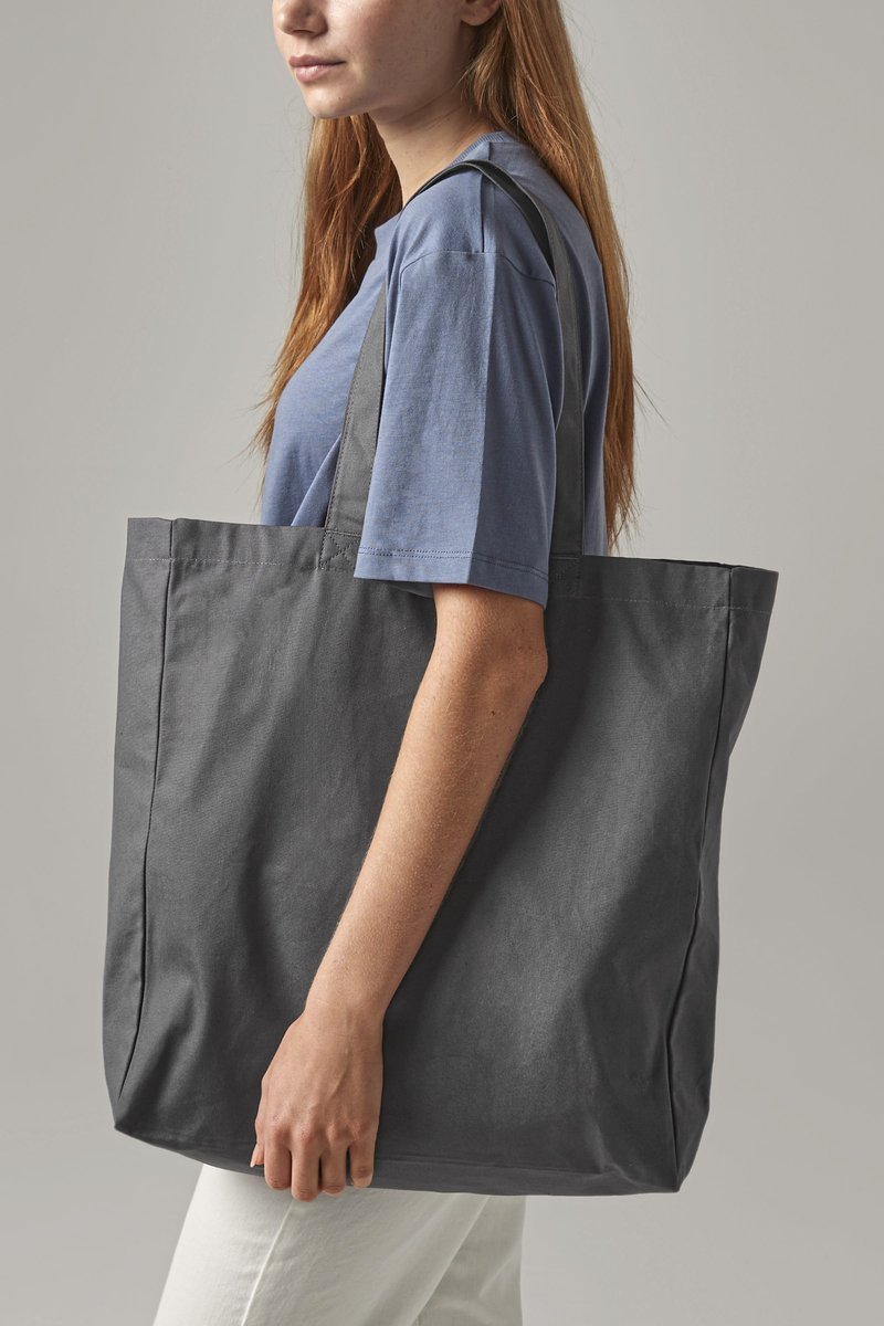 Westford Mill Baumwoll-Canvas Shopper mit Schultergurt, Natural 39 x 42 x 13 cm, WM108