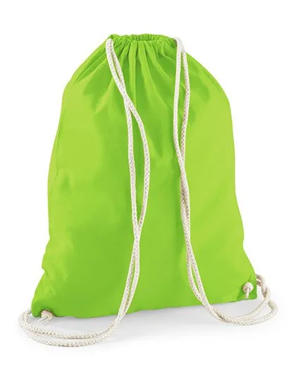 Westford Mill Baumwoll-Gymsac mit Kordelzug 12L, Lime Green 37 x 46 cm, WM110