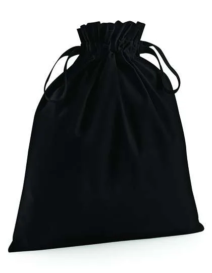 Westford Mill Bio-Baumwolltasche mit Kordelzug 8L, Black L (30 x 47 cm), WM118