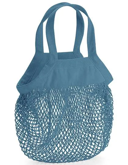 Westford Mill Bio-Baumwoll Mini Mesh Einkaufstasche, Airforce Blue 34 x 34 cm, WM151