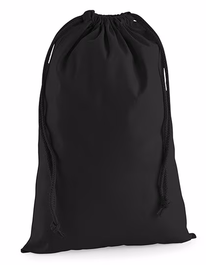 Westford Mill Sac en Coton avec Fermeture à Cordon, Black L (40 x 61.5 cm), WM216