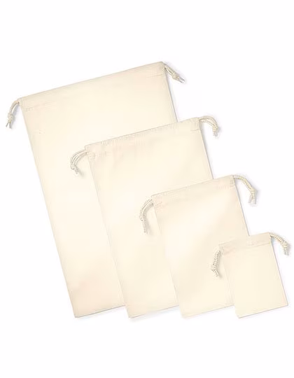 Westford Mill Sac en Coton Biologique avec Fermeture à Cordon, Natural L (40 x 61.5 cm), WM266