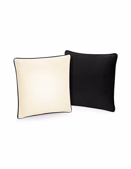 Westford Mill Fairtrade Baumwoll-Kissenbezug mit Paspelierung, Natural/Black 40 x 40 cm, WM355