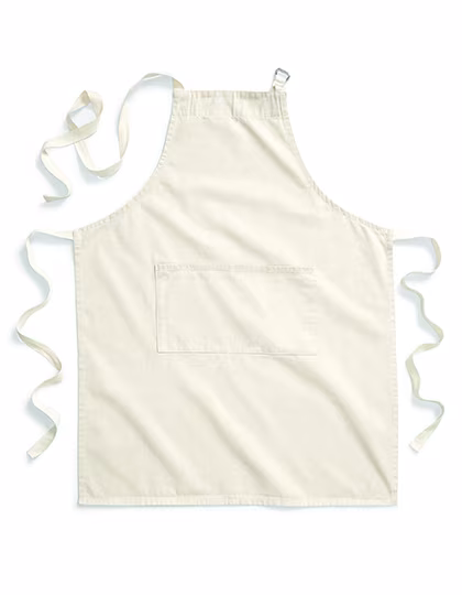 Westford Mill Fairtrade Grembiule con pettorina in Cotone con tasca, Natural 70 x 93 cm, WM364