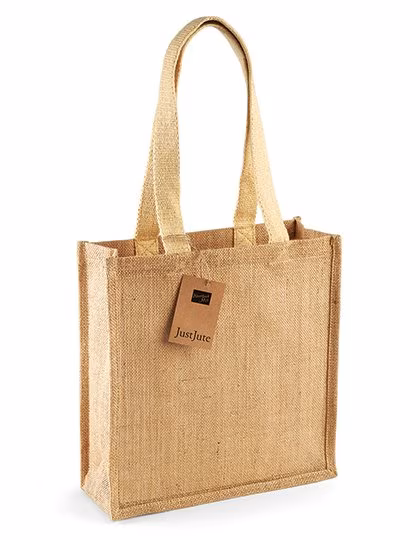 Westford Mill Handwoven Jute Bag with Cotton Handles, Natural 30 x 30 x 12 cm, WM406