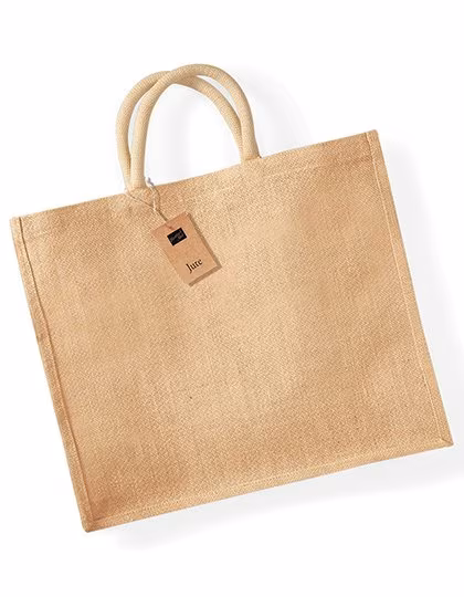 Westford Mill Jute Jumbo Shopper with Cotton Handles, Natural 45 x 39 x 21 cm, WM408