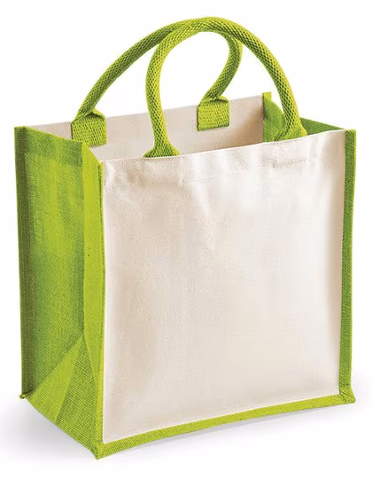 Westford Mill Jute-Tragetasche mit Baumwoll-Details, Fuchsia 30 x 30 x 19 cm, WM421