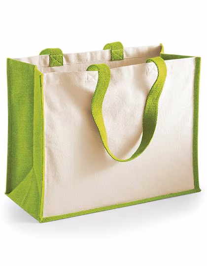 Westford Mill Shopper Coton-Jute avec Surface d'Impression, Apple Green 42 x 33 x 19 cm, WM422