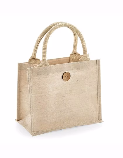 Westford Mill Laminated Jute-Cotton Blend Bag, Natural 26 x 22 x 14 cm, WM441