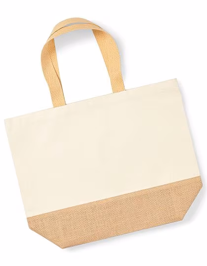 Westford Mill Sac de Plage XXL en Toile de Coton avec Base en Jute, Natural 38 x 44 x 18, WM452