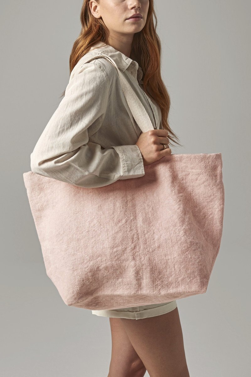 Westford Mill Weiche Jute Strandtasche, gewaschen, Duck Egg Blue 35 x 37 x 18 cm, WM466