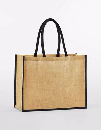 Westford Mill Natural Jute Classic Shopper, Natural/Black 42 x 33 x 19 cm, WM470