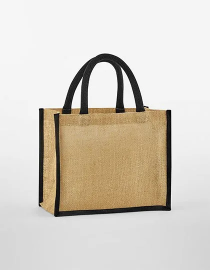 Westford Mill Natürliche Jute Midi Tasche, Natural/Black 30 x 30 x 19 cm, WM473