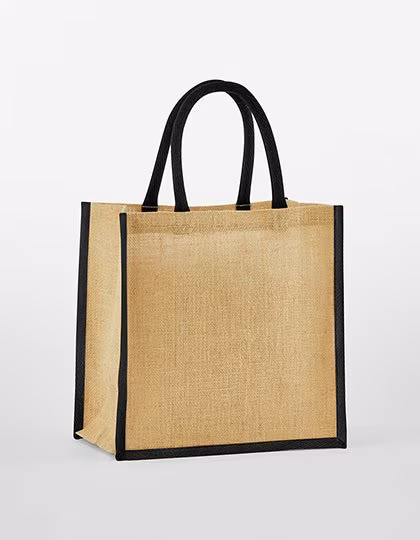 Westford Mill Mini Sac Cadeau en Jute, Rigide, Natural/Black 26 x 22 x 14 cm, WM477