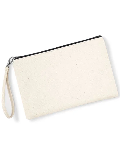 Westford Mill Canvas Wristlet Bag with Zip, Natural/Black 26 x 17 cm, WM520