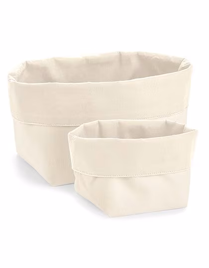 Westford Mill Panier de Rangement Réversible en Coton, 2 Tailles, Natural L (22 x 22 x 16 cm), WM572