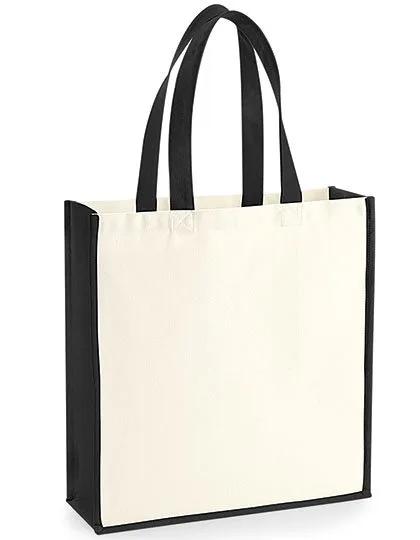 Westford Mill Cotton Canvas Bag with Long Handles, Natural/Black 39 x 42 x 13 cm, WM600