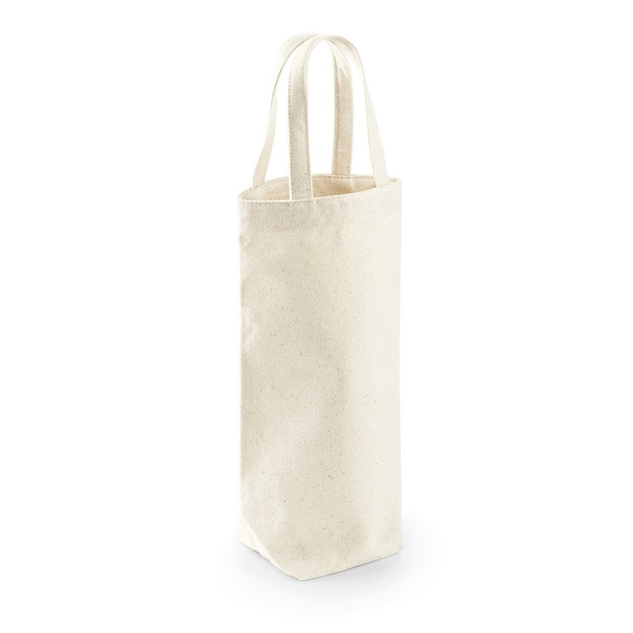 Westford Mill Fairtrade Baumwoll Flaschentasche mit Griff, Bottle Green 8 x 27 x 8 cm, WM620