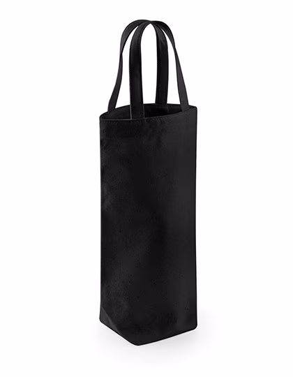 Westford Mill Fairtrade Cotton Bottle Bag with Handle, Black 8 x 27 x 8 cm, WM620
