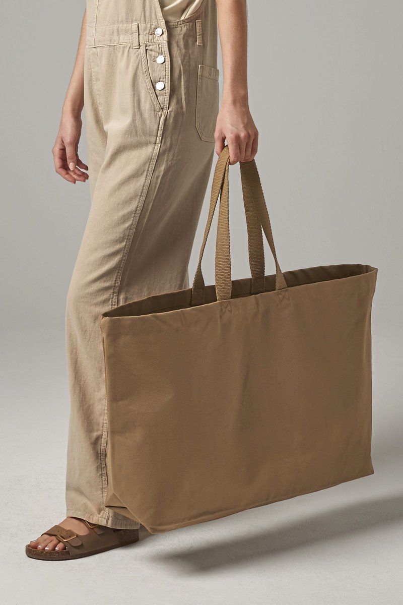 Westford Mill Geräumige Baumwoll-Strandtasche, Beige 56 x 41 x 16 cm, WM696