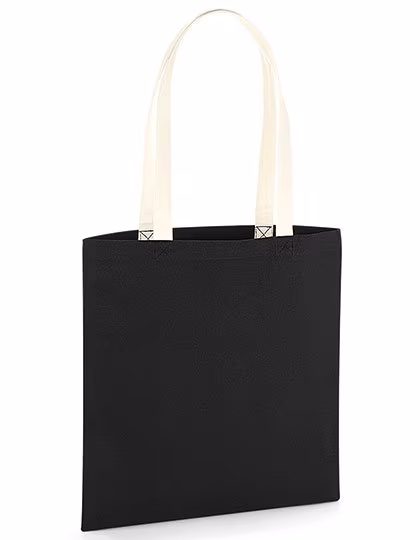 Westford Mill Sac en Coton Biologique avec Anses Contrastées, Natural/Black 38 x 42 cm, WM801C